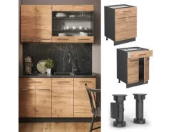 Vicco Küchenunterschrank Fame-Line Goldkraft Eiche/Anthrazit 60 cm mit Schublade ohne Arbeitsplatte