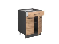 Vicco Küchenunterschrank Fame-Line Goldkraft Eiche/Anthrazit 60 cm mit Schublade ohne Arbeitsplatte