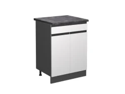 Vicco Küchenunterschrank R-Line Schubladenschrank für die Küche Weiß/Anthrazit 60 cm AP Anthrazit