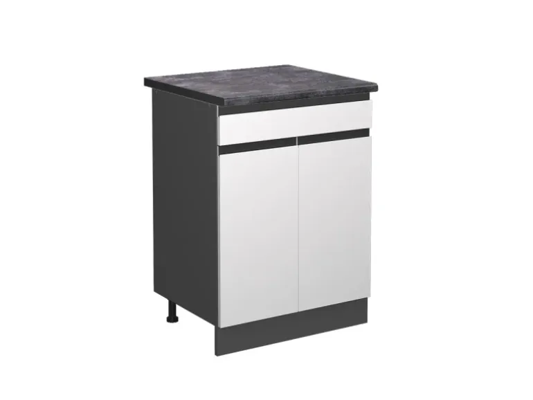 Vicco Küchenunterschrank R-Line Schubladenschrank für die Küche Weiß/Anthrazit 60 cm AP Anthrazit