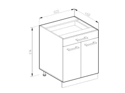 Vicco Küchenunterschrank R-Line Schubladenschrank für die Küche Weiß/Anthrazit 60 cm AP Anthrazit