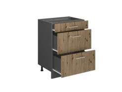 Vicco Küchenunterschrank R-Line Artisan-Eiche/Anthrazit 60 cm mit Schubladen ohne Arbeitsplatte