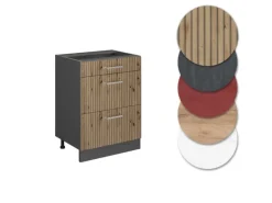 Vicco Küchenunterschrank R-Line Artisan-Eiche/Anthrazit 60 cm mit Schubladen ohne Arbeitsplatte