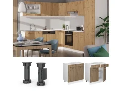 Vicco Küchenunterschrank R-Line Schubladenschrank für die Küche Artisan-Eiche/Weiß 80 cm AP Marmor