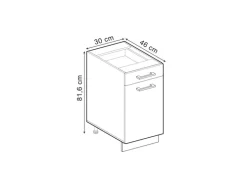 Vicco Küchenunterschrank R-Line Artisan-Eiche/Anthrazit 30 cm ohne Arbeitsplatte