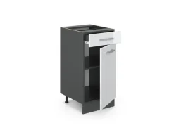 Vicco Küchenunterschrank R-Line Weiß Hochglanz/Anthrazit 40 cm AP Eiche