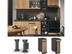 Vicco Küchenunterschrank R-Line Goldkraft Eiche/Anthrazit 30 cm AP Eiche