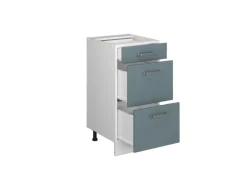 Vicco Küchenunterschrank R-Line Blau-Grau/Weiß 40 cm mit Schubladen ohne Arbeitsplatte