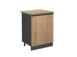 Vicco Küchenunterschrank R-Line Goldkraft Eiche/Anthrazit 60 cm AP Eiche mit Anthrazit Korpus