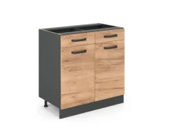 Vicco Küchenunterschrank R-Line Goldkraft Eiche 80 cm ohne Arbeitsplatte