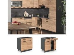 Vicco Küchenunterschrank R-Line Goldkraft Eiche 80 cm ohne Arbeitsplatte