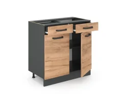 Vicco Küchenunterschrank R-Line Goldkraft Eiche 80 cm ohne Arbeitsplatte