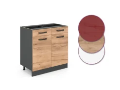 Vicco Küchenunterschrank R-Line Goldkraft Eiche 80 cm ohne Arbeitsplatte