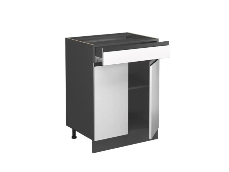 Vicco Küchenunterschrank R-Line Schubladenschrank für die Küche Weiß/Anthrazit 60 cm AP Eiche