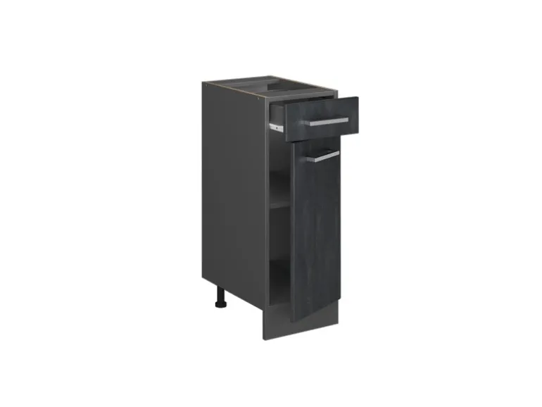 Vicco Küchenunterschrank R-Line Schubladenschrank für die Küche Schwarz Beton 30 cm AP Anthrazit mit Anthrazit Korpus