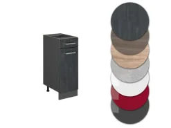 Vicco Küchenunterschrank R-Line Schubladenschrank für die Küche Schwarz Beton 30 cm AP Anthrazit mit Anthrazit Korpus