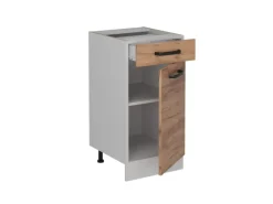 Vicco Küchenunterschrank R-Line Goldkraft Eiche 40 cm ohne Arbeitsplatte mit Weiß Korpus