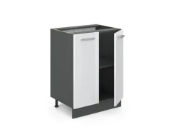 Vicco Küchenunterschrank R-Line Küchenkommode Weiß Hochglanz/Anthrazit AP Marmor