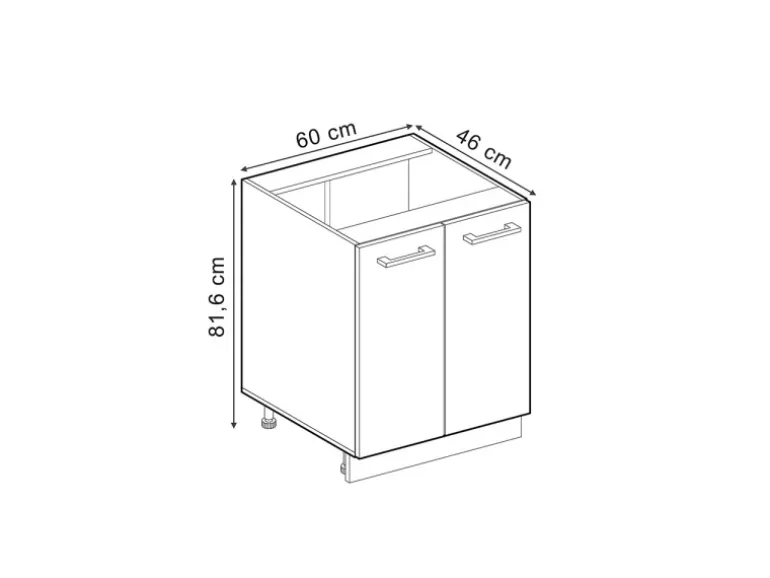 Vicco Küchenunterschrank R-Line Bordeaux Hochglanz/Goldkraft Eiche 60 cm ohne Arbeitsplatte