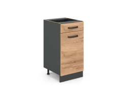 Vicco Küchenunterschrank R-Line Goldkraft Eiche/Anthrazit 40 cm ohne Arbeitsplatte