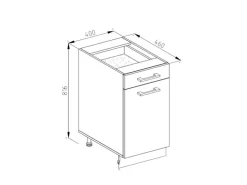 Vicco Küchenunterschrank R-Line Goldkraft Eiche/Anthrazit 40 cm ohne Arbeitsplatte