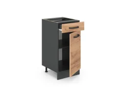 Vicco Küchenunterschrank R-Line Goldkraft Eiche/Anthrazit 40 cm ohne Arbeitsplatte