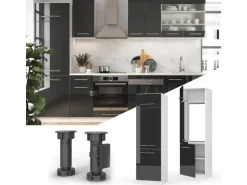 Vicco Kühlumbauschrank Fame-Line Hochschrank für die Küche Anthrazit Hochglanz/Weiß 60 cm