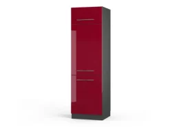 Vicco Kühlumbauschrank Fame-Line Hochschrank für die Küche Bordeaux Hochglanz/Anthrazit 60 cm