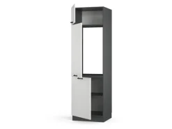 Vicco Kühlumbauschrank Fame-Line Hochschrank für die Küche Weiß Landhaus/Anthrazit 60 cm