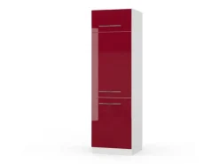 Vicco Kühlumbauschrank Fame-Line Hochschrank für die Küche Bordeaux Hochglanz/Weiß 60 cm