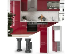 Vicco Kühlumbauschrank Fame-Line Hochschrank für die Küche Bordeaux Hochglanz/Weiß 60 cm