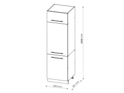 Vicco Kühlumbauschrank Fame-Line Hochschrank für die Küche Goldkraft Eiche/Weiß 60 cm