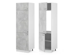 Vicco Kühlumbauschrank R-Line Hochschrank für die Küche Beton/Weiß 60 cm