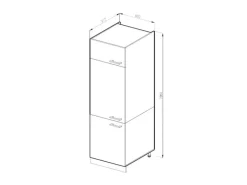 Vicco Kühlumbauschrank R-Line Hochschrank für die Küche Weiß/Anthrazit 60 cm J-Shape