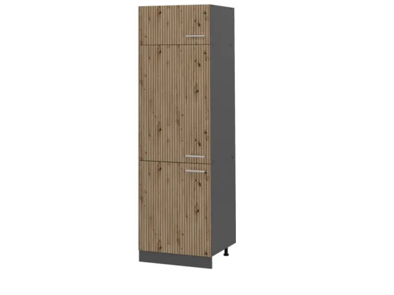 Vicco Kühlumbauschrank R-Line Hochschrank für die Küche Artisan-Eiche/Anthrazit 60 cm