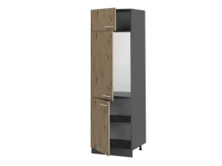 Vicco Kühlumbauschrank R-Line Hochschrank für die Küche Artisan-Eiche/Anthrazit 60 cm