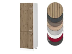 Vicco Kühlumbauschrank R-Line Hochschrank für die Küche Artisan-Eiche/Weiß 60 cm