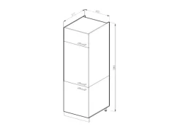 Vicco Kühlumbauschrank R-Line Hochschrank für die Küche Weiß Hochglanz/Weiß 60 cm