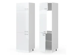 Vicco Kühlumbauschrank R-Line Hochschrank für die Küche Weiß Hochglanz/Weiß 60 cm