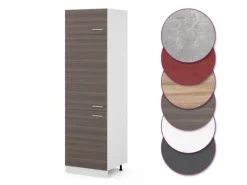 Vicco Kühlumbauschrank R-Line Hochschrank für die Küche Grau/Weiß 60 cm