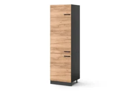 Vicco Kühlumbauschrank R-Line Hochschrank für die Küche Goldkraft Eiche/Anthrazit 60 cm