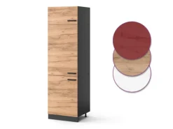 Vicco Kühlumbauschrank R-Line Hochschrank für die Küche Goldkraft Eiche/Anthrazit 60 cm