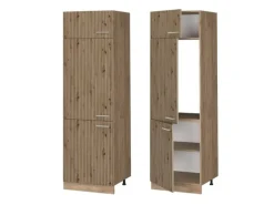 Vicco Kühlumbauschrank R-Line Hochschrank für die Küche Artisan-Eiche/Goldkraft Eiche 60 cm