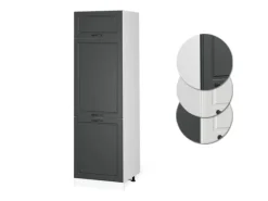Vicco Kühlumbauschrank R-Line Hochschrank für die Küche Anthrazit Landhaus/Weiß 60 cm
