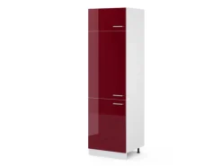 Vicco Kühlumbauschrank R-Line Hochschrank für die Küche Bordeaux Hochglanz/Weiß 60 cm