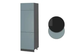 Vicco Kühlumbauschrank R-Line Hochschrank für die Küche Blau-Grau/Anthrazit 60 cm