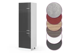Vicco Kühlumbauschrank R-Line Hochschrank für die Küche Anthrazit Hochglanz/Weiß 60 cm