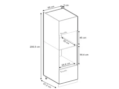 Vicco Mikrowellenschrank R-Line Küchenregal für die Mikrowelle Goldkraft Eiche/Anthrazit 60 cm