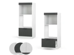 Vicco Mikrowellenschrank Fame-Line Küchenregal für die Mikrowelle Anthrazit/Weiß 60 cm Offen