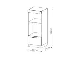Vicco Mikrowellenschrank Fame-Line Goldkraft Eiche/Anthrazit 60 cm Offen